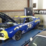 1974 AMC road race Javelin AMX on the dyno at Evil Genius racing in Sacramento
