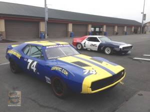 2 AMC Javelin road race cars at Sonoma Raceway March 2015